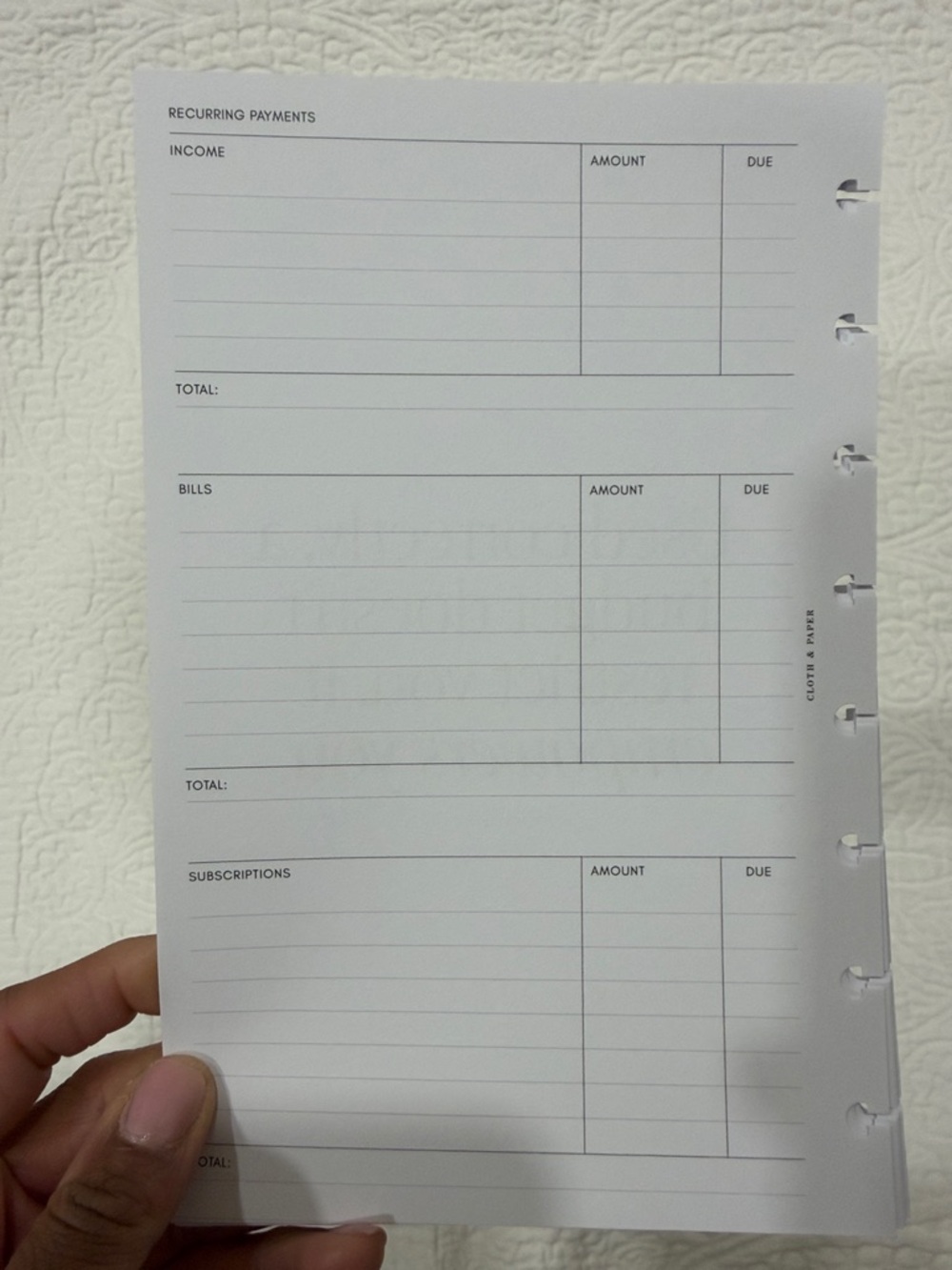 Cloth and Paper inserts - Picture 4 of 9